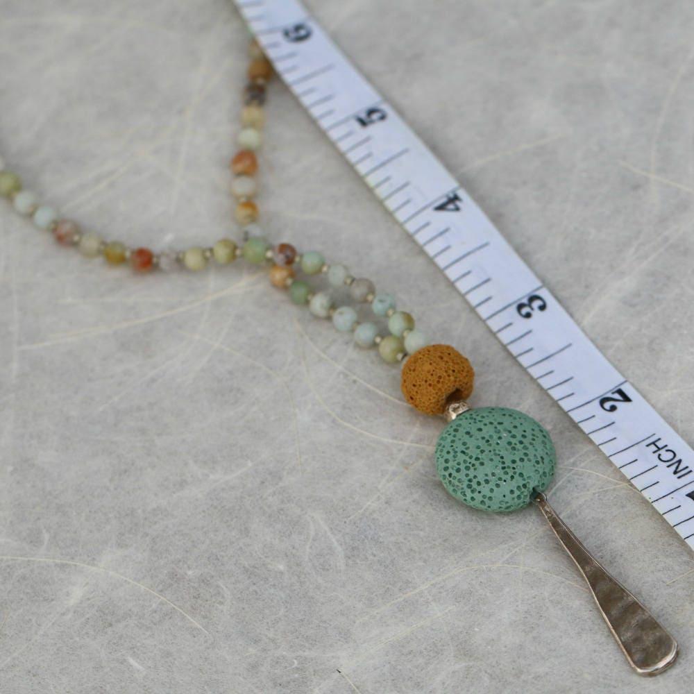 Amazonite Beaded Necklace ,Mala Necklace ,Necklace For Women ,Long Necklace Pendant ,Natural Amazonite Necklace ,Christmas Gift