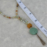 Amazonite Beaded Necklace ,Mala Necklace ,Necklace For Women ,Long Necklace Pendant ,Natural Amazonite Necklace ,Christmas Gift