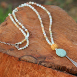 Amazonite Beaded Necklace ,Mala Necklace ,Necklace For Women ,Long Necklace Pendant ,Natural Amazonite Necklace ,Christmas Gift
