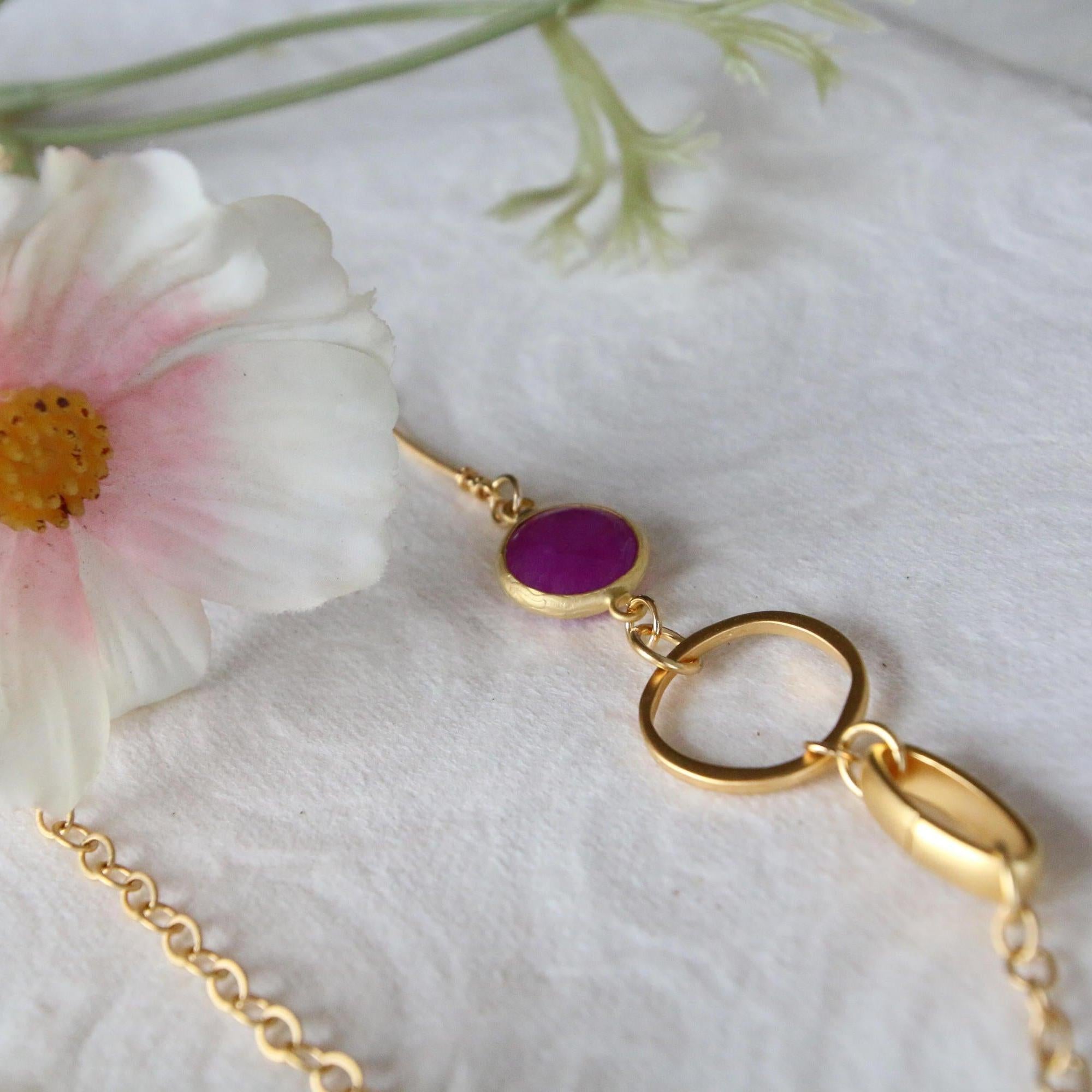 Gold Long Boho Necklaces For Woman / Blue Jade Necklace For A Woman / Long Necklace With A Blue Jade Pendant / Jade And Gold Pendant