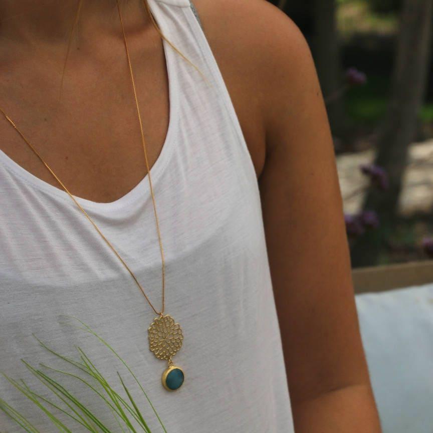 Gem Necklace for Women, Boho Necklace, Pendant Necklace for Women,Custom Necklace,Long Gold Necklace,Jade Necklace ,Christmas Gift