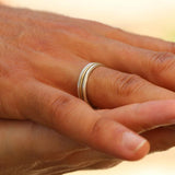 Silver and 14k Gold Stackable Wedding Ring