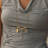 Gold Necklaces for Women,Gold Pendant Necklace,Long Gold Necklace,Tassel Necklaces,Spiral Pendant Necklace,Leaf Necklace,Unique Jewelry