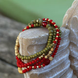 Gold Bead Bracelet,Green Bracelet,Wrap Bracelets for Women,Bead Bracelets for Women,Beads Bracelet,Stretchy Bracelets,Bohemian Jewelry