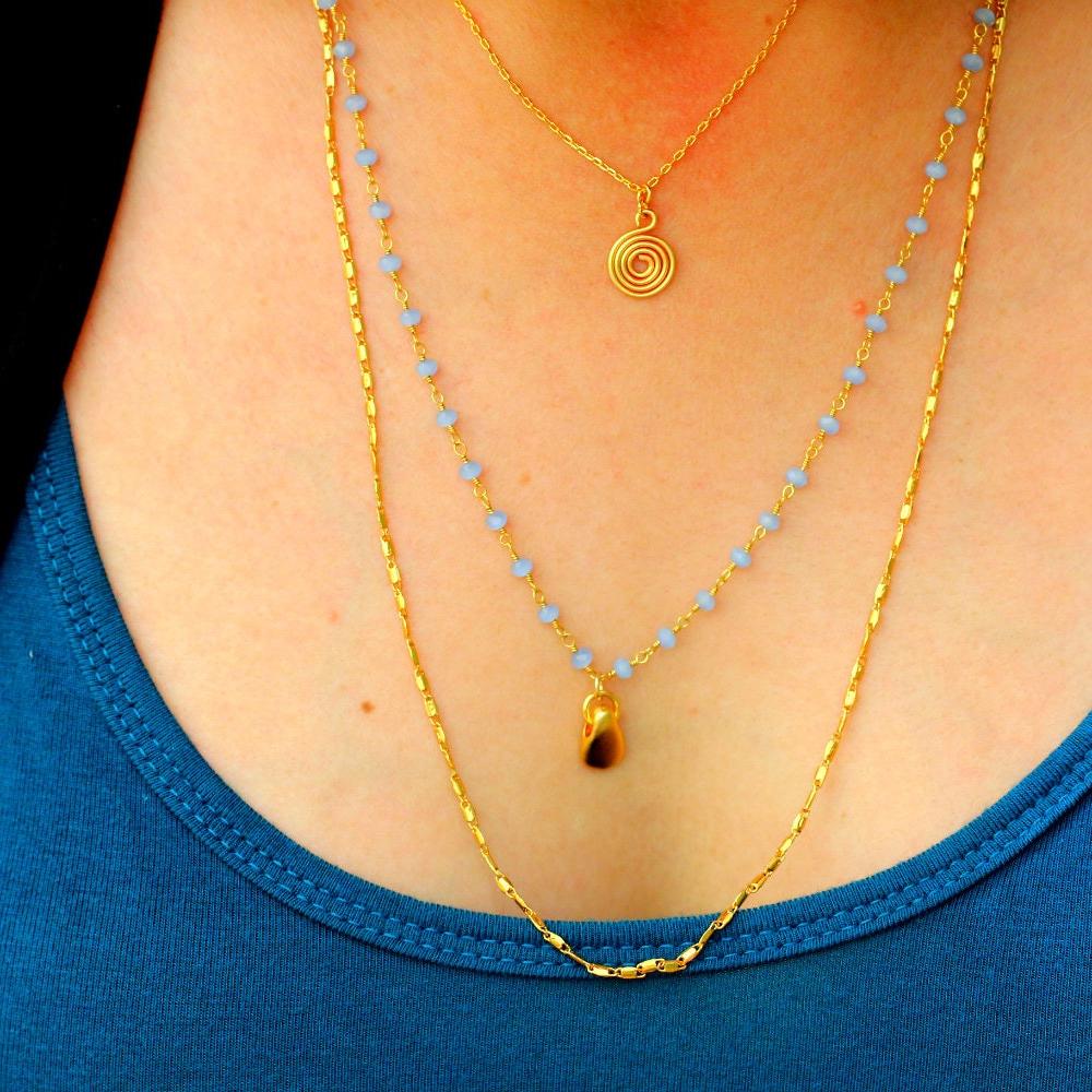 Beaded Necklace,Layered Gold Necklace,Rosary Necklace,Gold Necklaces for Women,Gold Pendant Necklace,Stacked Necklaces for Women