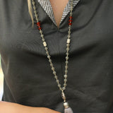 Tassel Necklaces , Labradorite Beads Necklace , Long Necklaces For Woman , Long Tassel Necklace , Labradorite Necklace Beaded