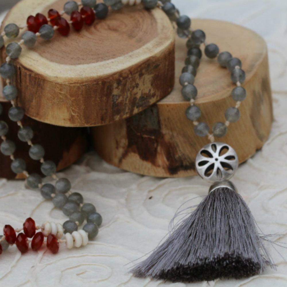 Tassel Necklaces , Labradorite Beads Necklace , Long Necklaces For Woman , Long Tassel Necklace , Labradorite Necklace Beaded