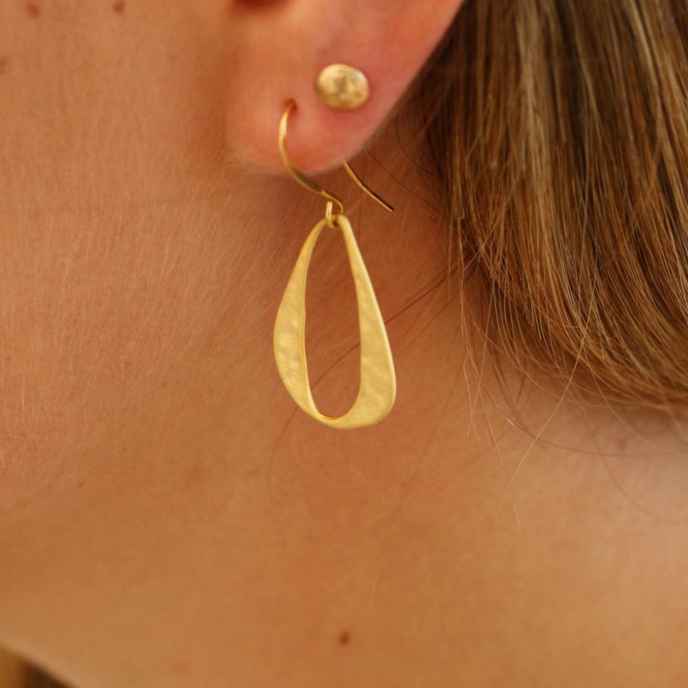 Dangling Earrings,Gold Earrings for Women,Oval Earrings,Bohemian Earrings,Statement Earrings,14k Gold Earrings,Womens Dangle Earrings