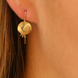 Gold Earrings for Girls,Dangle Earrings for Women,Dainty Earrings,Hook Earrings,Fruit Earrings,Handmade Jewelry,Trendy Earrings