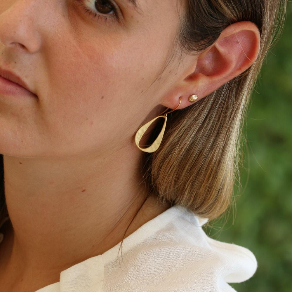 Dangling Earrings,Gold Earrings for Women,Oval Earrings,Bohemian Earrings,Statement Earrings,14k Gold Earrings,Womens Dangle Earrings