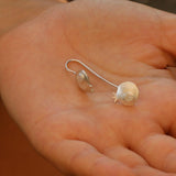 Pomegranate Silver Earrings, Delicate dangling earrings, Cute dangly earrings, Silver pomegranate earrings, Handmade jewelry, gift for her