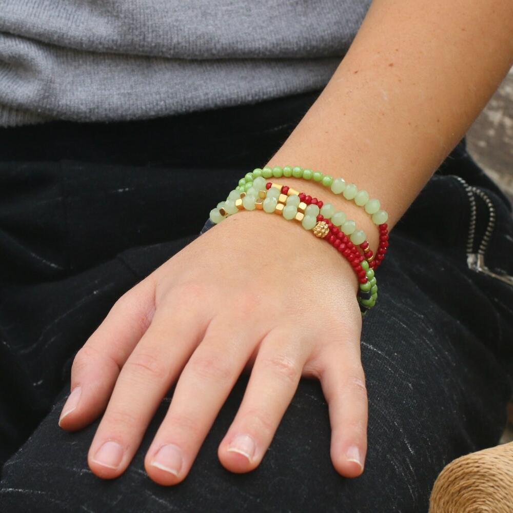 Gemstone wrap bracelet, Boho beaded bracelet with jade and hematite, Handmade jewelry, Bohemian jewelry for women, Gift for her