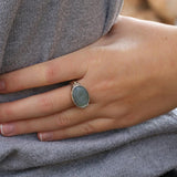 Oval Labradorite Silver Ring