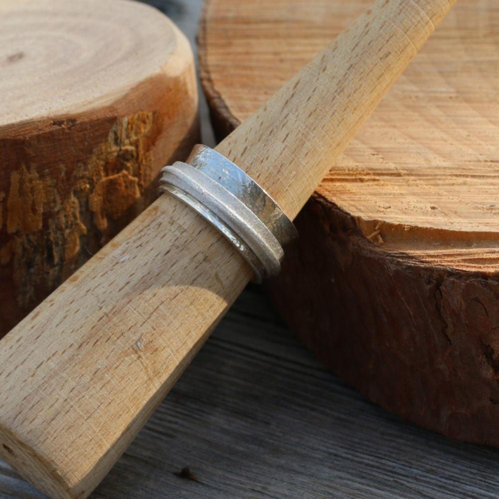 Silver Statement Ring / Spinner Ring / Boho Ring / Personalized Ring / Sterling Silver Ring / Wide Band Ring / Silver Wedding Band /Modern