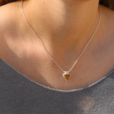 Citrine Gemstone Necklace , November Birth Stone Necklace, Silver Pendant Necklaces for Women, Triangle Pendant Necklace.