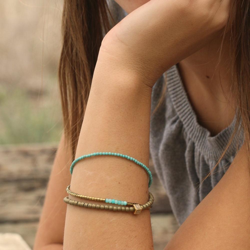 Tourqoize Bracelet,Fashion Jewelry for Women,Bead Bracelets for Women,Wrap Bracelet,Cute Bracelet,Handmade Bracelet,Mother's Day Gift
