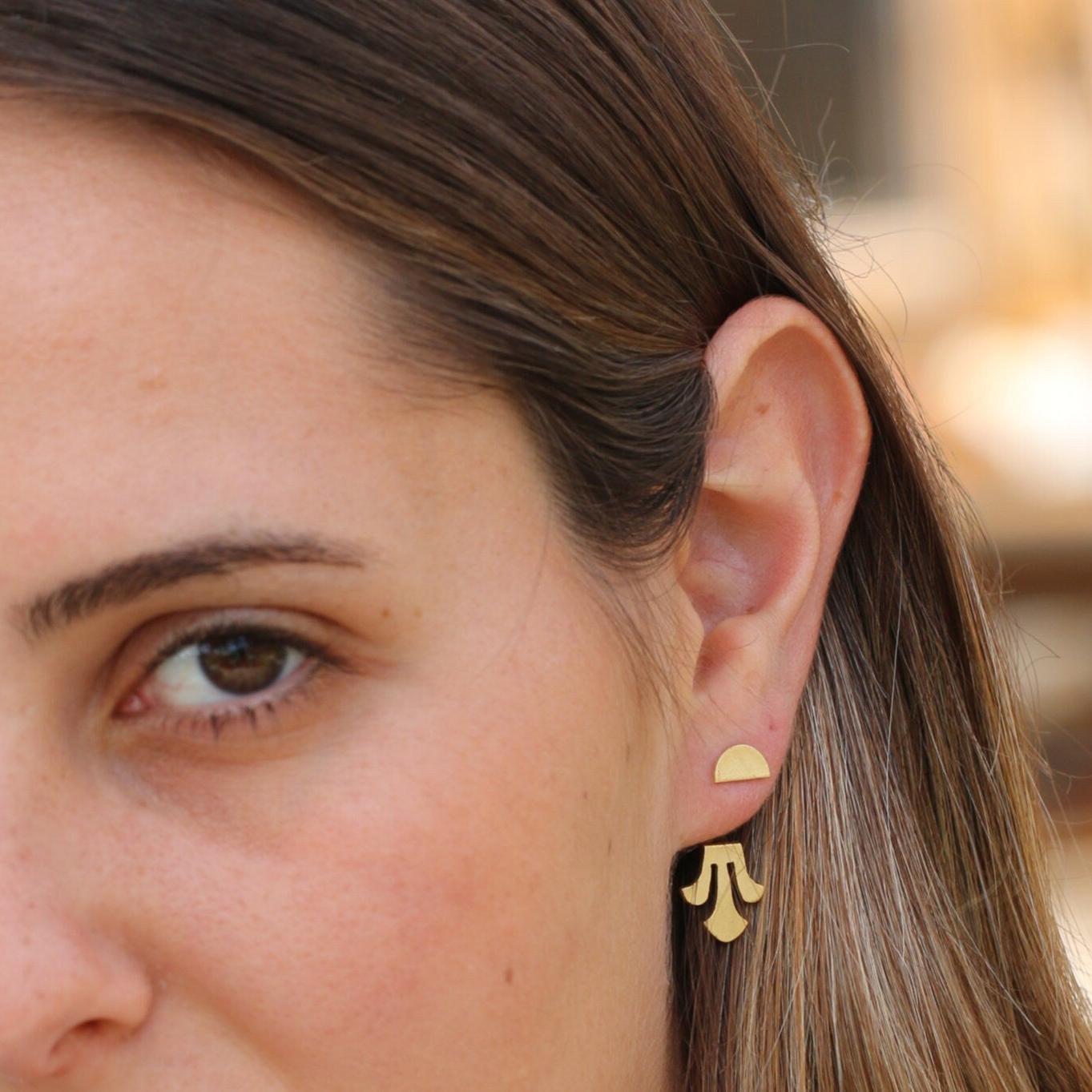 Distinctive 14k Gold Plated Geometric Ear Jackets for Women - Mother's Day Gift