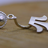 Sterling Silver Stud Earrings,Lotus Earrings,Fine Jewelry for Women,Ear Jackets for Women,Geometric Earrings,Cute Earrings,Mother's Day Gift