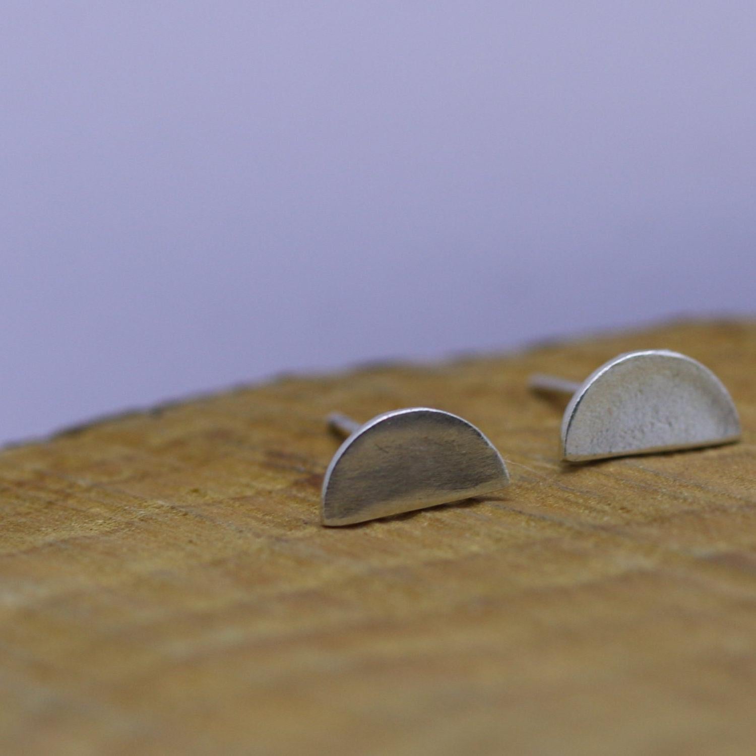 Handmade 925 Silver Minimalist Geometric Stud Earrings for Women
