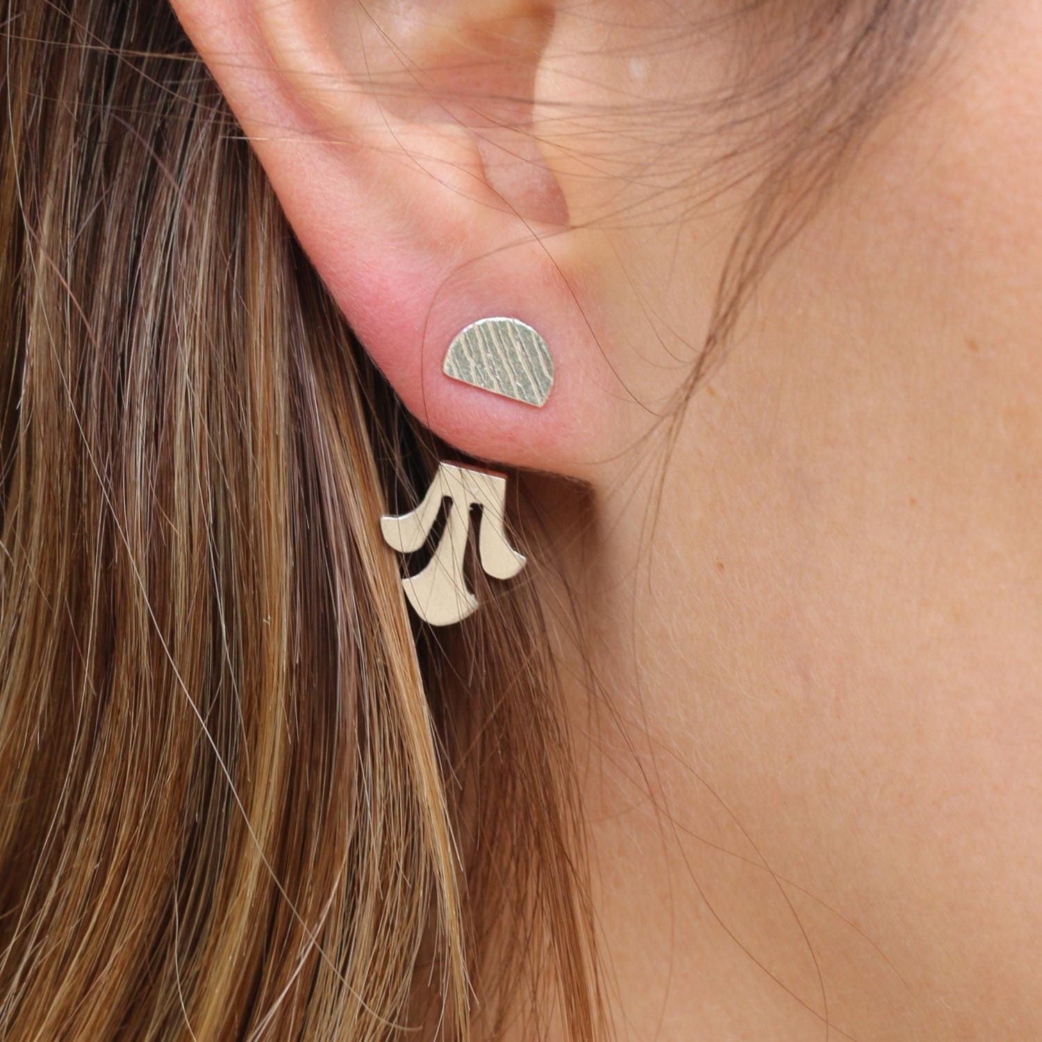 Ear Jackets for Women,925 Silver Earrings,Geometric Stud Earrings,Sterling Silver Stud Earrings,Fashion Earrings,Bohemian Earrings