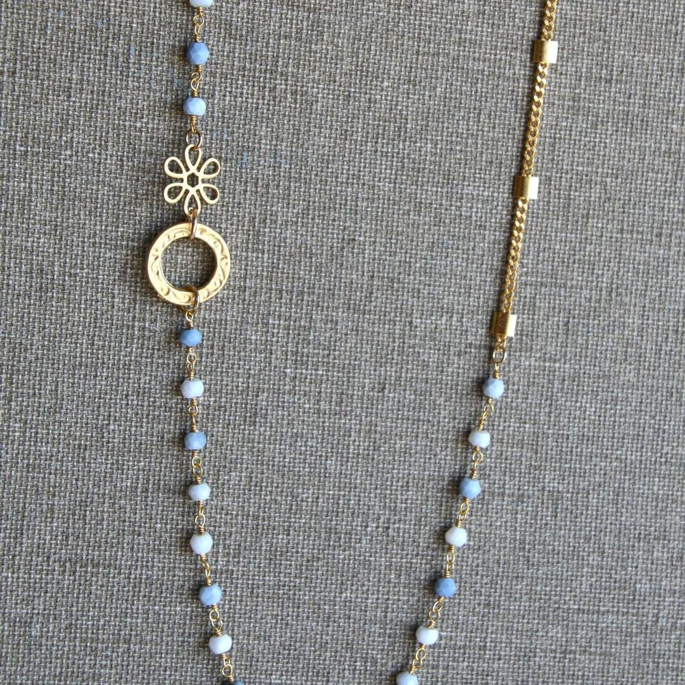 Beaded Bracelet for Women, Boho Bracelet, Dainty Bracelet, Gold Gemstone Bracelet, Opal Bracelet, Beaded Chain Bracelet, Gold Wrap Bracelet
