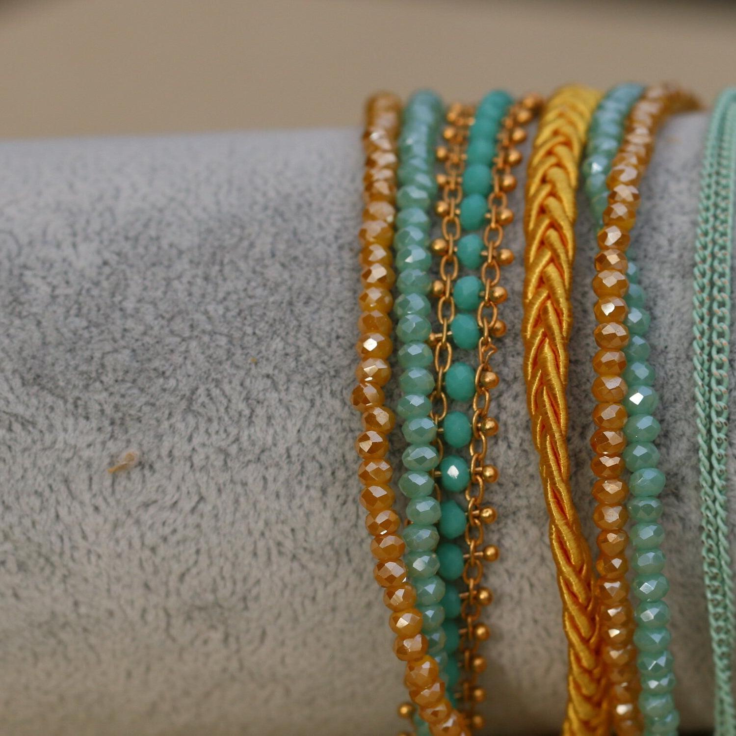 Bracelets for Women, Wrap Bracelet, Boho Bracelet, Beaded Bracelet, Turquoise Bracelet, Gold Bracelet, Bohemian Jewelry, Layered Bracelet