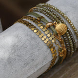Wrap Bracelet for Women,Green Bracelet,Gold Bracelets for Women,Bohemian Jewelry,Boho Bracelets for Women,Handmade Jewelry,Gifts for Her
