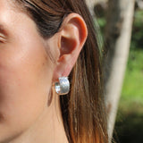 Sterling Silver Hoop Earrings,Chunky Earrings,Boho Earrings Hoops,Fashion Earrings,925 Jewelry,Handmade Jewelry for Women,Women Jewelry