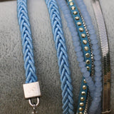 Bracelet Set, Blue Bracelet, Wrap Bracelet, Statement Bracelets for Women, Unique Jewelry, Silver Bracelet, Boho Jewelry, Statement Jewelry