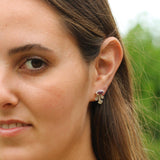 Sterling Silver Stud Earrings,Gypsy Earrings,Studs Earrings,925 Earrings for Women,Girls Jewelry,Ruby Stud Earrings,Boho Earrings