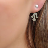 Lotus Earrings,Ear Jewelry,Cute Earrings for Women,Silver Stud Earrings,Ear Jackets,Studs Earrings,Boho Jewelry for Women,Everyday Earrings