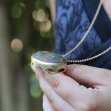 Jasper necklace for women, Bohemian pendant necklace, Statement gemstone necklace, Bohemian jewelry, Stone pendant unique long necklace