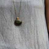 Long Necklace,Gold Statement Necklace,Unakite Necklace,Handmade Jewelry for Women,Gem Necklace,Pendant Necklace,Unakite Pendant