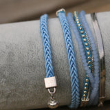 Bracelet Set, Blue Bracelet, Wrap Bracelet, Statement Bracelets for Women, Unique Jewelry, Silver Bracelet, Boho Jewelry, Statement Jewelry