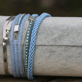 Bracelet Set, Blue Bracelet, Wrap Bracelet, Statement Bracelets for Women, Unique Jewelry, Silver Bracelet, Boho Jewelry, Statement Jewelry