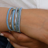 Bracelet Set, Blue Bracelet, Wrap Bracelet, Statement Bracelets for Women, Unique Jewelry, Silver Bracelet, Boho Jewelry, Statement Jewelry