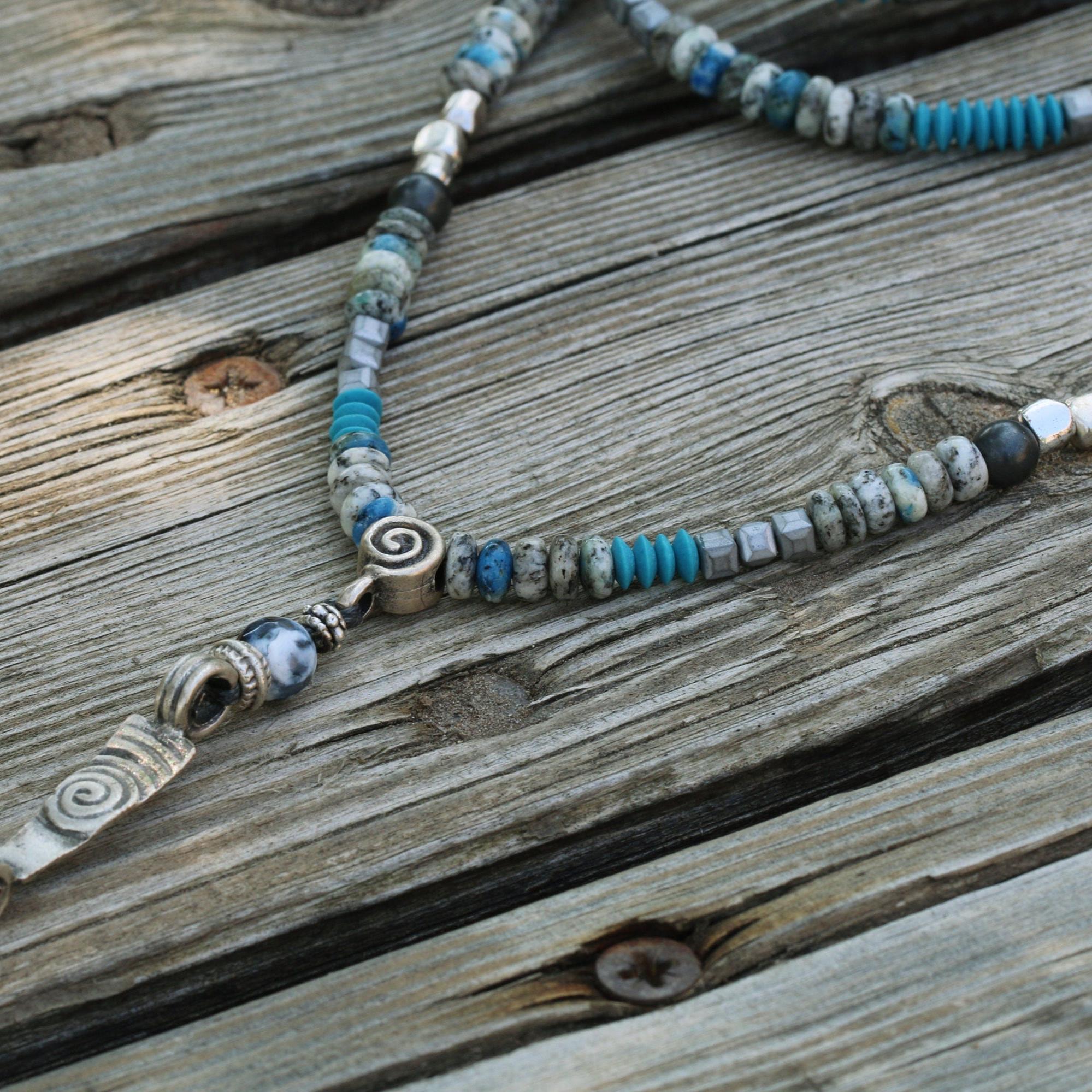 Turquoise Necklace,Mala Beads Necklace,Long Necklaces for Men,Handmade Necklace for Men,Boho Long Necklace,Men Jewelry,Mother's Day Gift