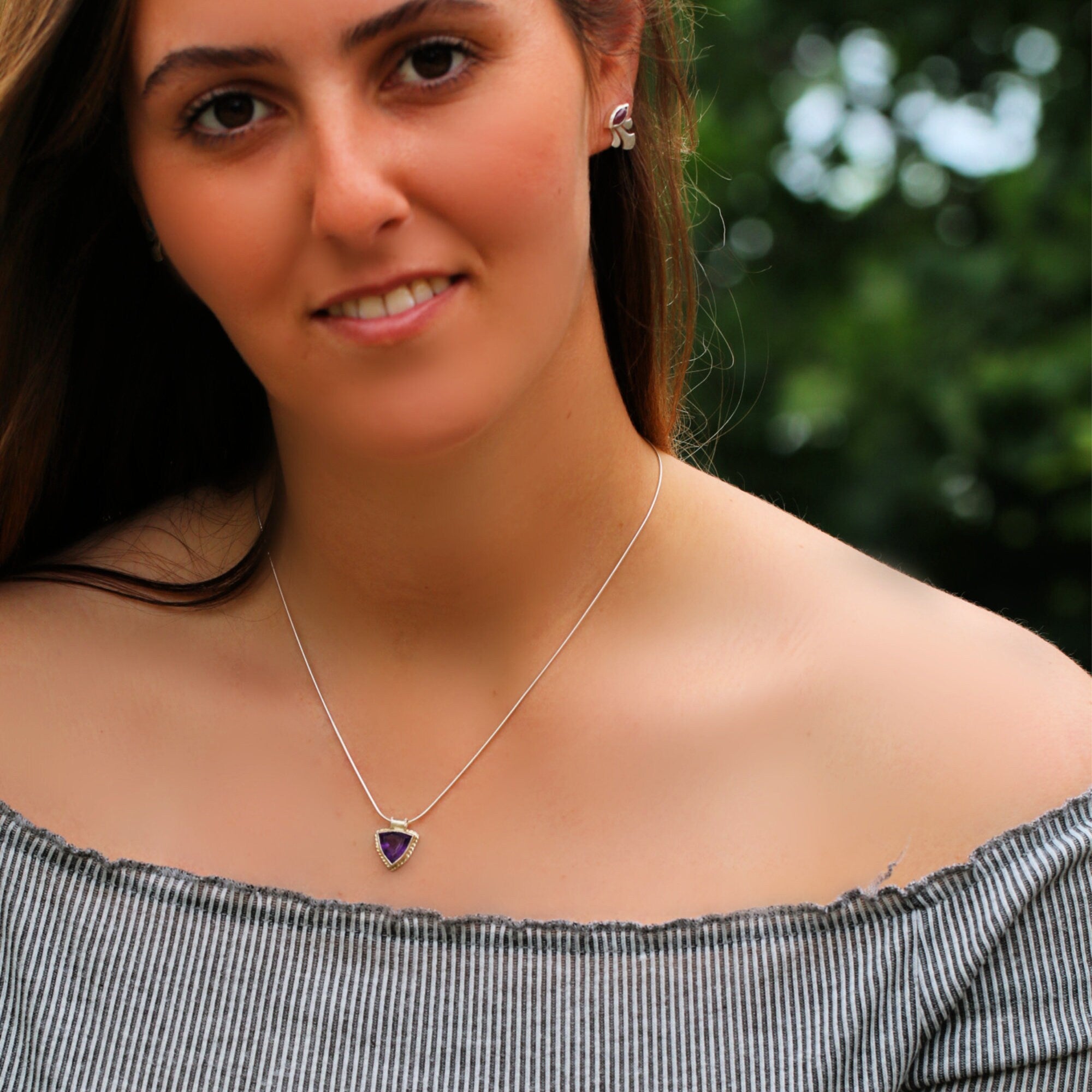 Dainty Silver Necklace,Purple Necklace,Amethyst Necklace,February Birthstone,February Birthstone Jewelry,Womens Jewelry,Fashion Jewelry