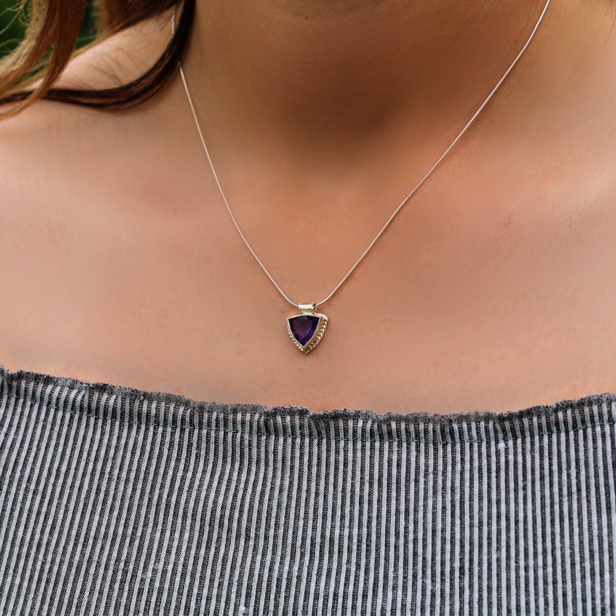 Dainty Silver Necklace,Purple Necklace,Amethyst Necklace,February Birthstone,February Birthstone Jewelry,Womens Jewelry,Fashion Jewelry