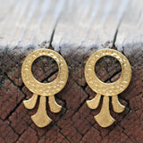Handmade 14k Gold Hammered Lotus Earrings