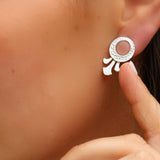 Handmade 14k Gold Hammered Lotus Earrings