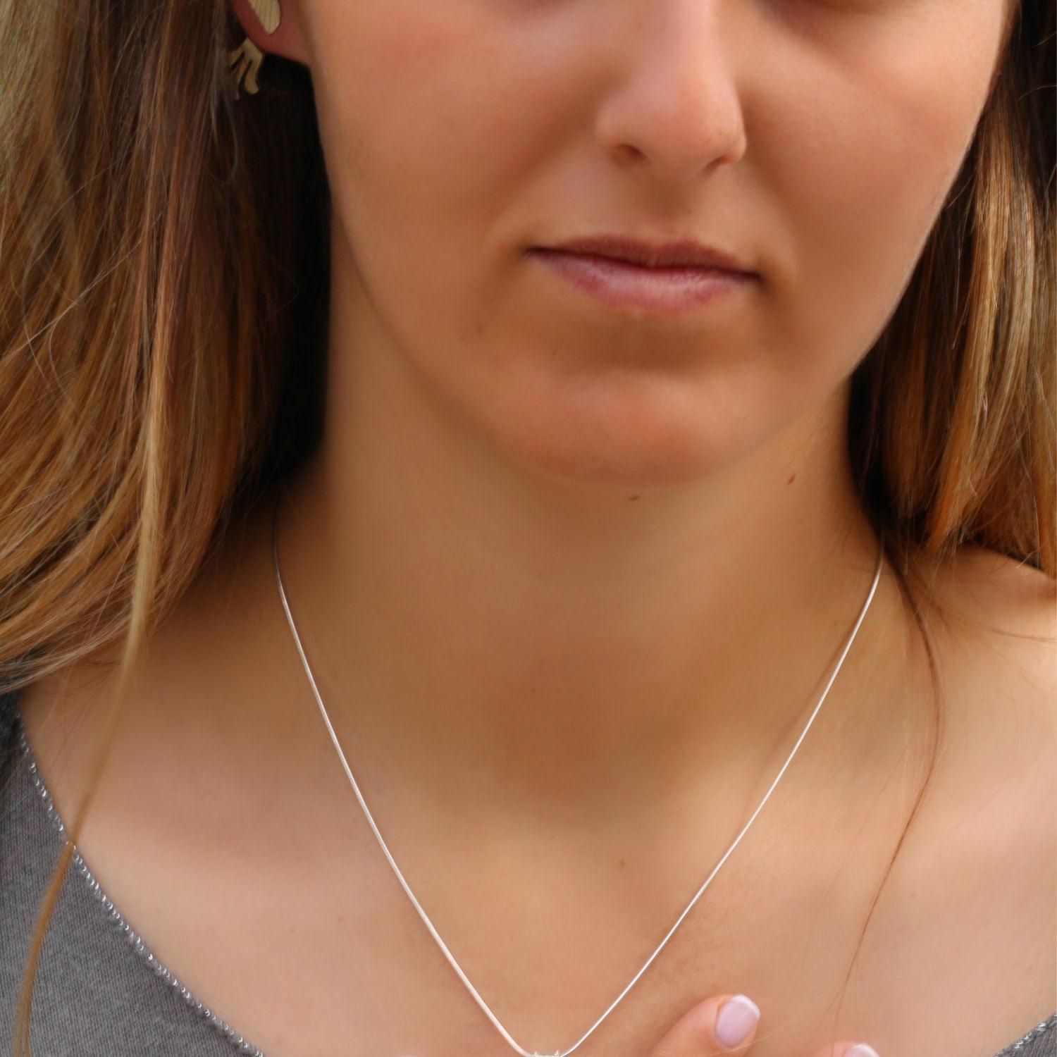 Aqua Chalcedony Trillion cut Pendant Necklace • Luxury Handmade Charm Necklace • Hand Made Silver Pendant Necklace Gift for Women