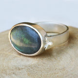 Labradorite Ring,Sterling Silver Ring,Oval Gemstone Ring,Semiprecious Ring,Stackable Rings,925 Silver Stone Ring,Handmade Rings