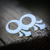 Small silver stud earrings, Boho everyday earrings, Unique bohemian jewelry, Circle post earrings, Handcrafted artisan jewelry for women