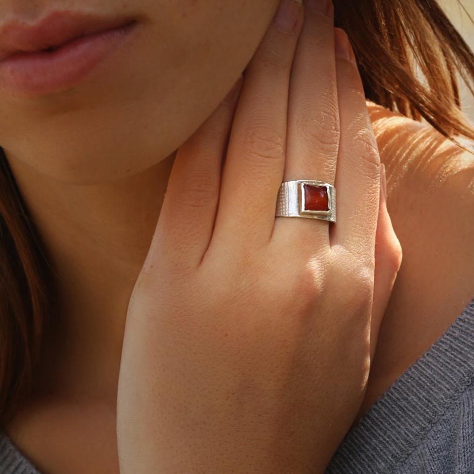 Carnelian Ring,Gemstone Ring,Sterling Silver Rings,Gem Jewelry,Fashion Jewelry,Gift Jewelry,Cocktail Rings,925 Ring,Christmas Gift