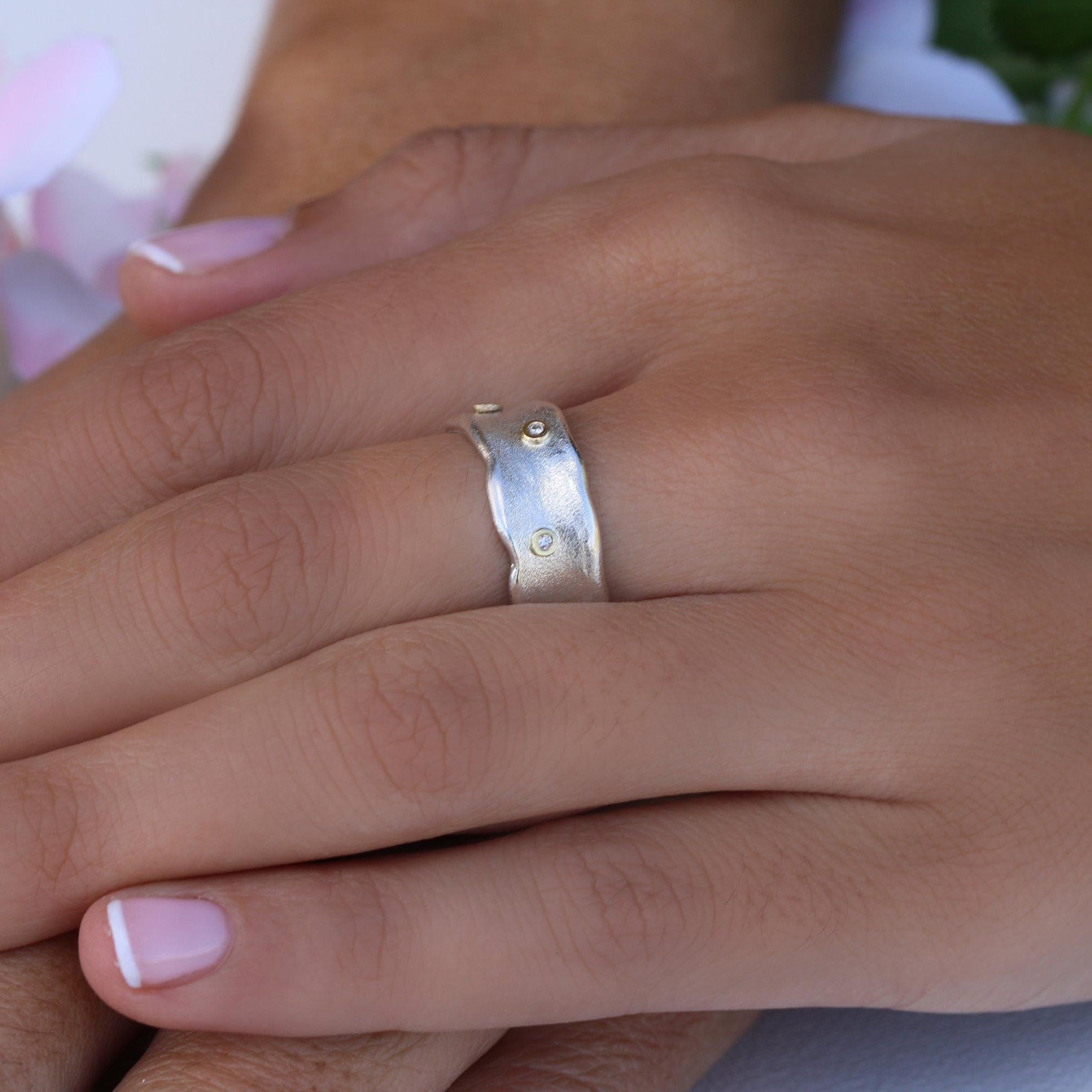 Unique Rings for Women,Band Rings,Silver Rings,Rings Sterling Silver,Diamond Band Rings for Women,Silver Wedding Ring,Vintage Rings