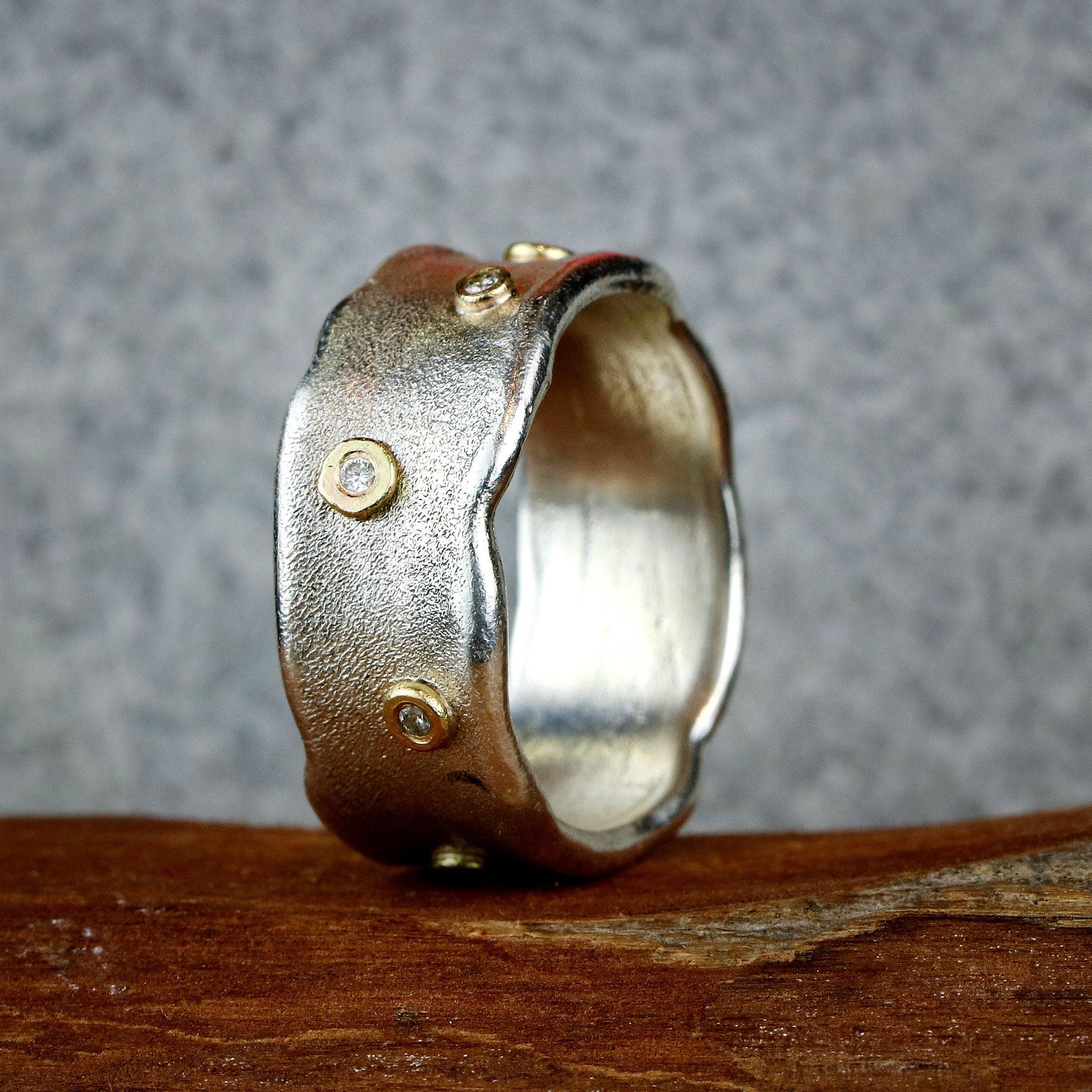 Unique Rings for Women,Band Rings,Silver Rings,Rings Sterling Silver,Diamond Band Rings for Women,Silver Wedding Ring,Vintage Rings