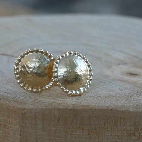 Gold Earrings / Bridal Earrings / Delicate Earrings / Dainty Stud Earrings /wedding Earrings / Bridesmaid Earrings / Hand Made