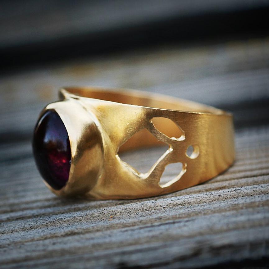 Gemstone Rings,Lotus Ring,Tourmaline Ring,14k Gold Jewelry,14k Birthstone Ring,October Birthstone Ring,Fashion Jewelry for Women