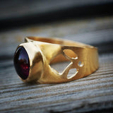 Gemstone Rings,Lotus Ring,Tourmaline Ring,14k Gold Jewelry,14k Birthstone Ring,October Birthstone Ring,Fashion Jewelry for Women